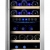 Kalamera KRC-33BSS Design Weinkühlschrank für bis zu 33 Flaschen (bis zu 310 mm Höhe), Zweizonen Weintemperierschrank mit Kompressor,5-10°C/10-18°C,(100 Liter, LED Bedienoberfläche, Edelstahl Glastür) - 