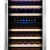 KRC-45BSS Kompressor Weinkühlschrank, 120 Liter, 45 Flaschen (bis zu 310 mm Höhe), 2 Zonen 5-10°C/10-18°C, 7 Holz-Einschübe, LED-Display, Edelstahl Glastür - 1